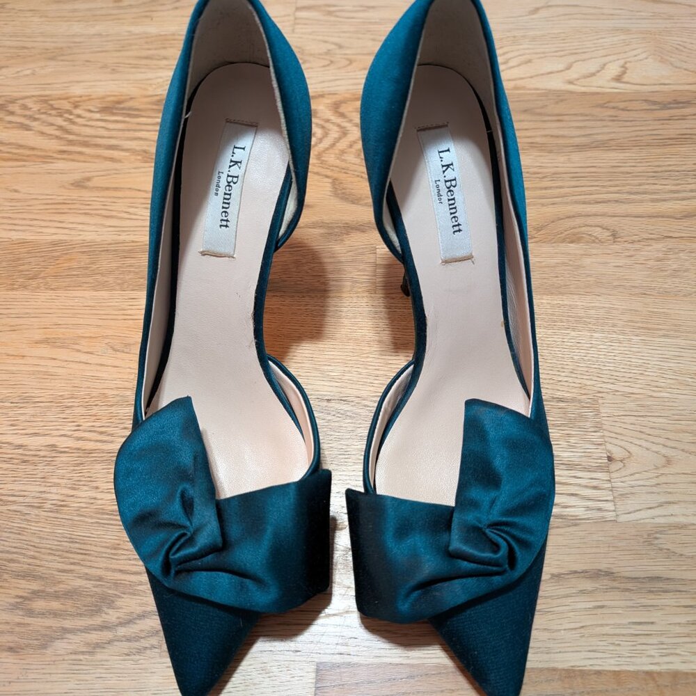 LK Bennett Balmore Teal Bow Pumps – Size 40 (US Size 9.5)